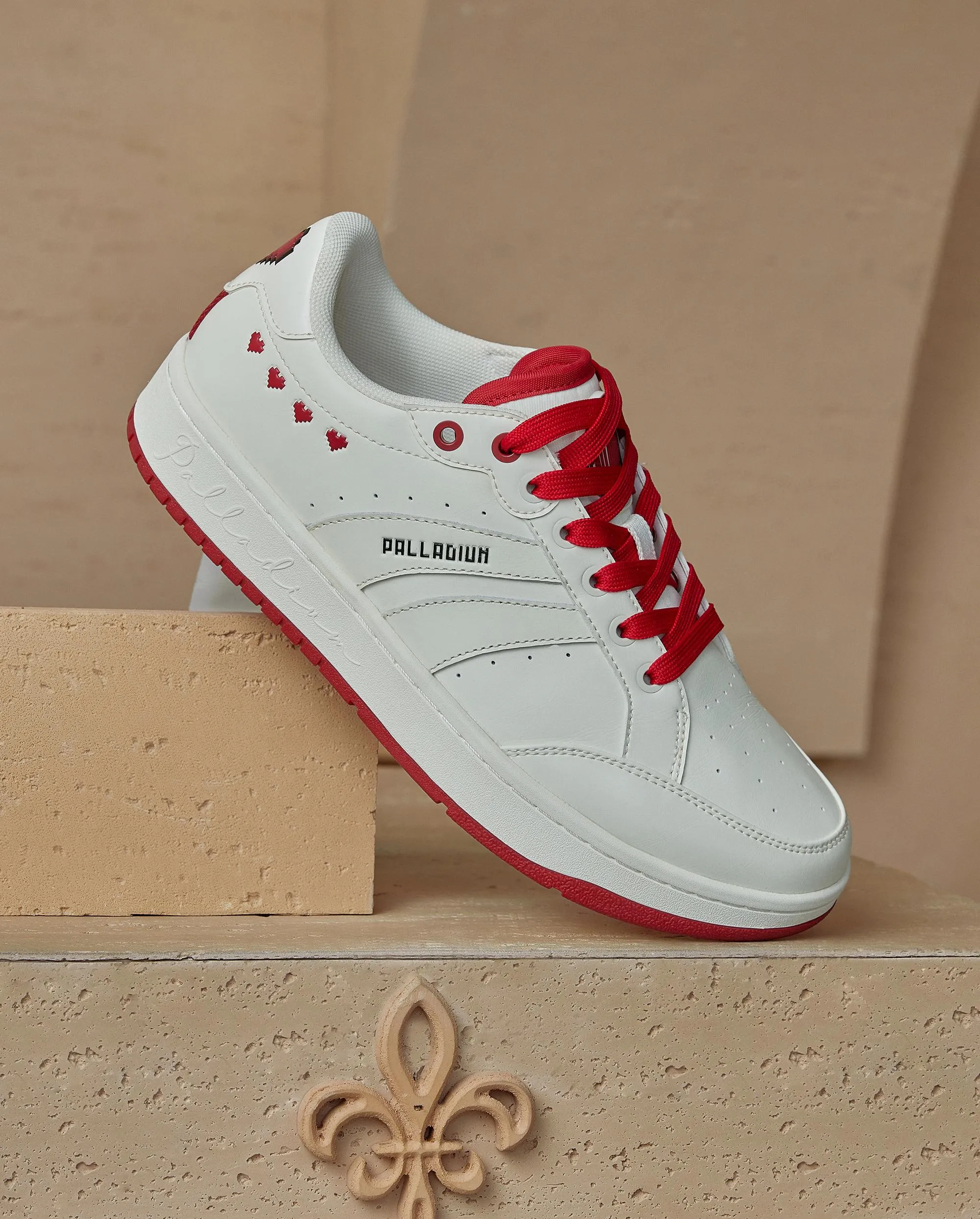 09249-119-M | MEN'S PALLALOUVEL VALT SNEAKERS | BEIGE/RED