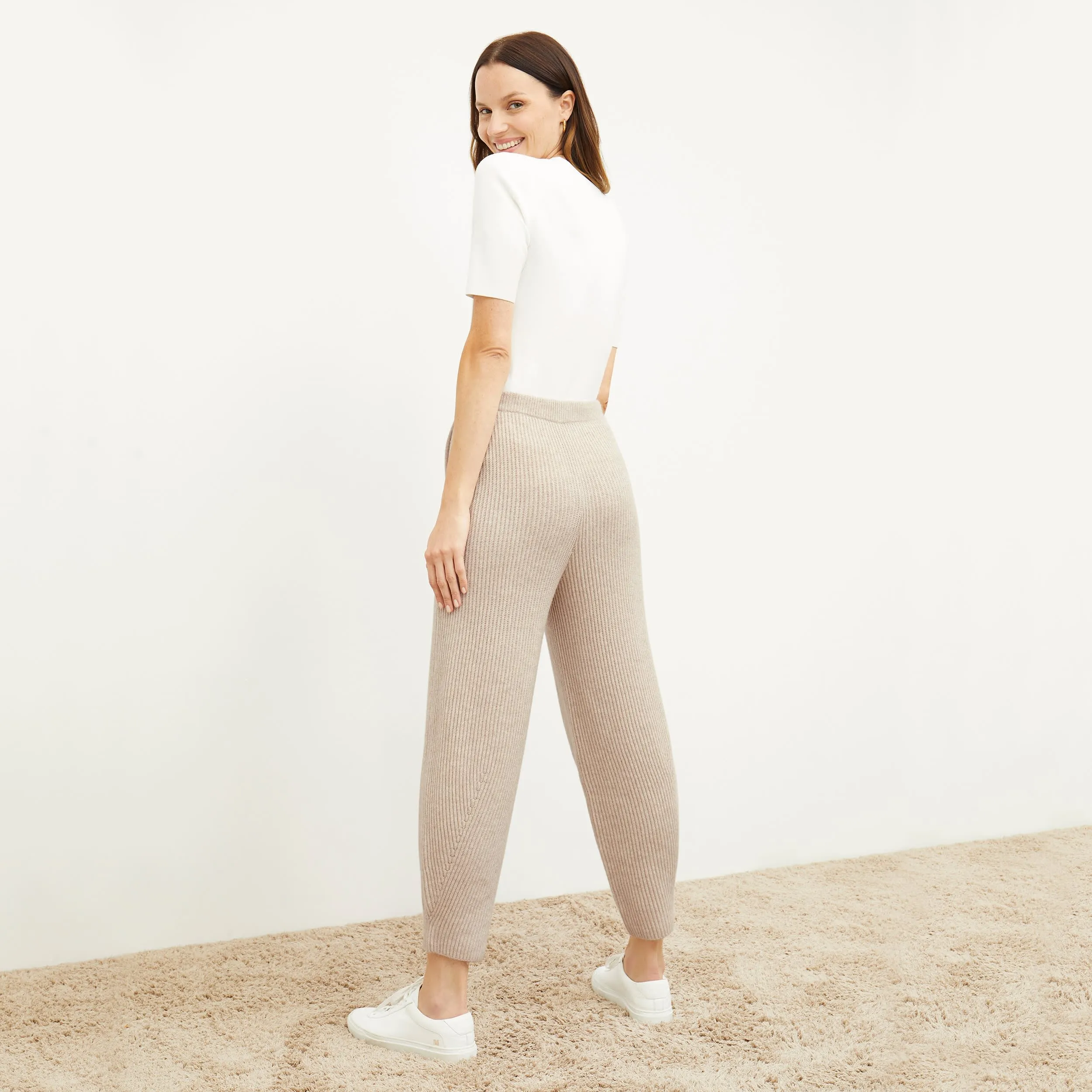 Addison Jogger - Cashmere/Wool :: Oatmeal Melange