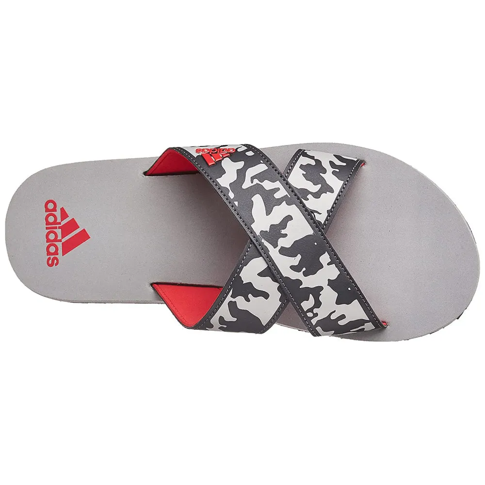 Adidas Men's Distincto Flip Flops Slipper (Carbon/Stone/Scarlet)