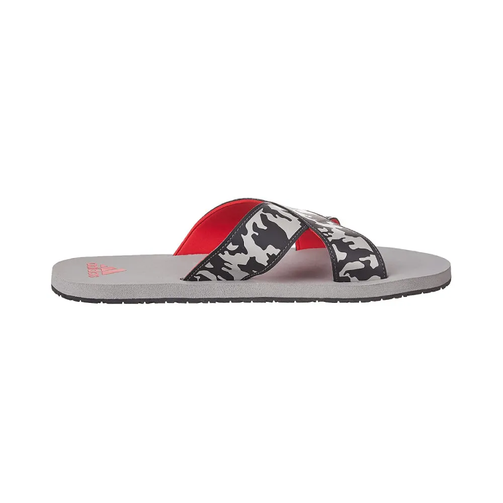 Adidas Men's Distincto Flip Flops Slipper (Carbon/Stone/Scarlet)