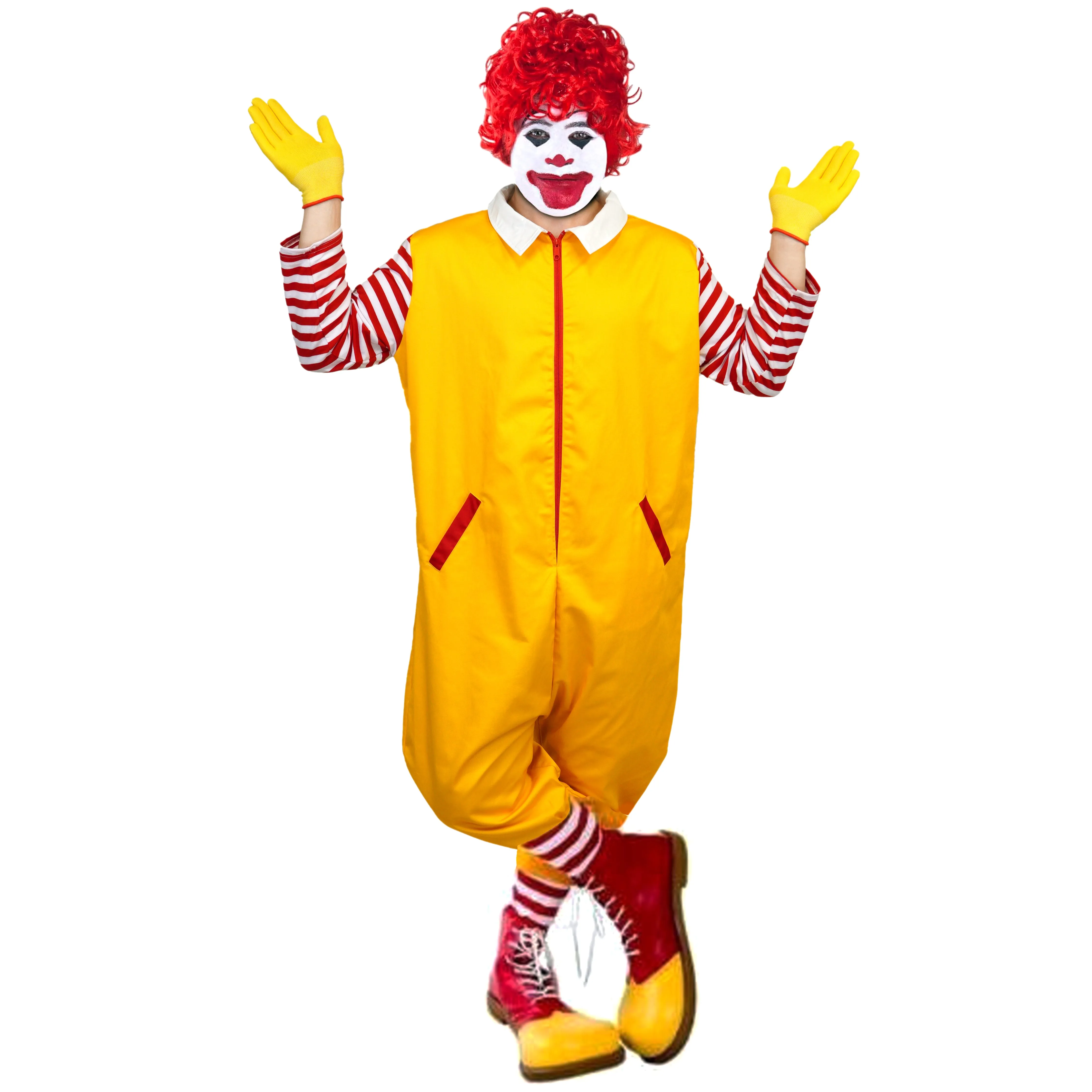 Adult Ronald McDonald Style Clown Costume