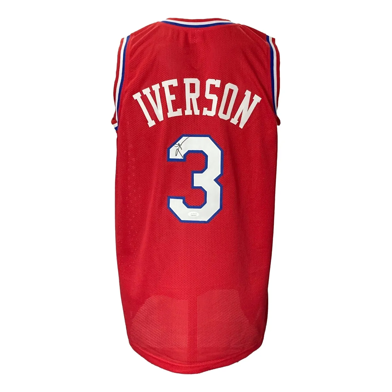 Allen Iverson Signed Custom Red Pro-Style Basketball Jersey JSA ITP