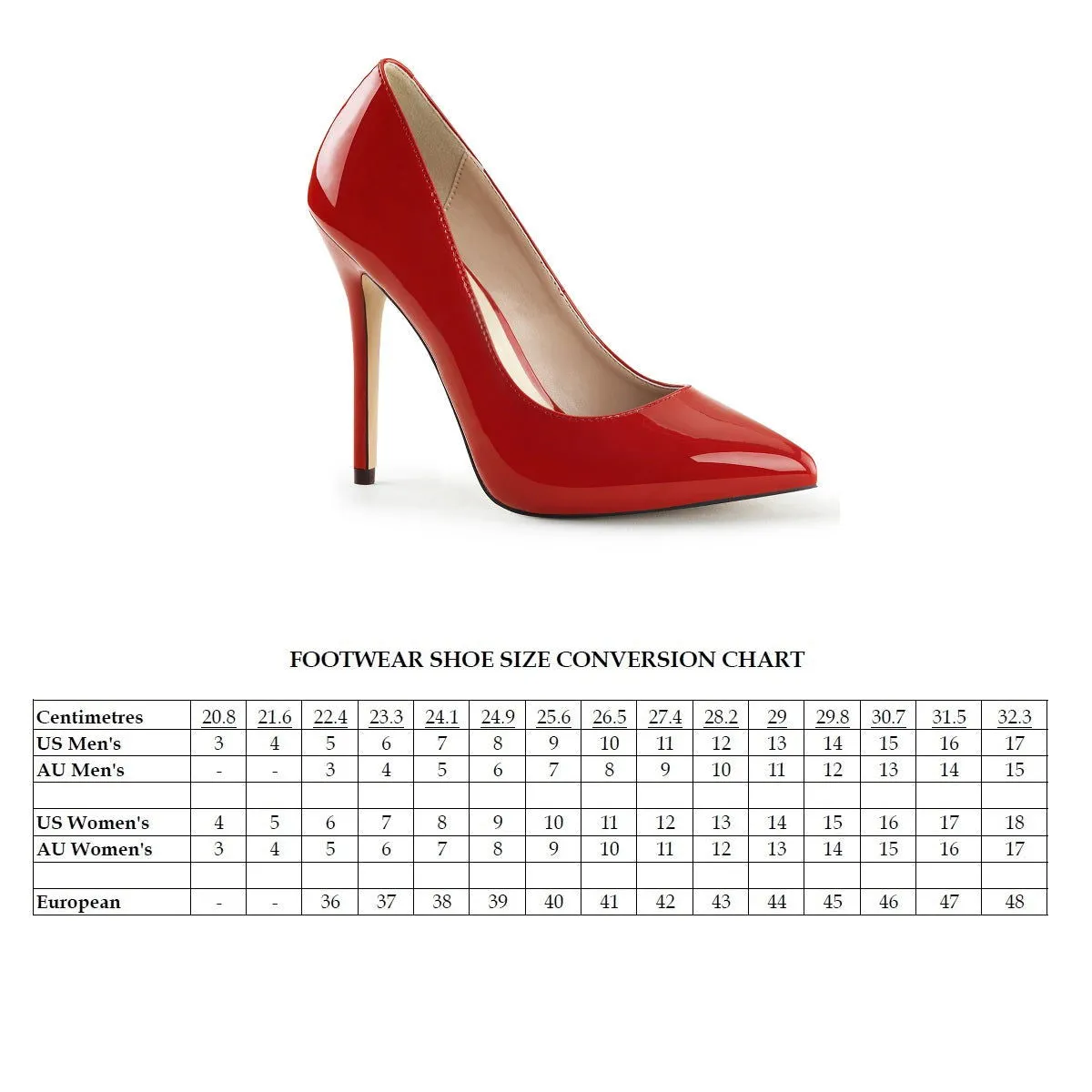 Amuse 20 Classic Pump with 5 inch heel - Red Patent