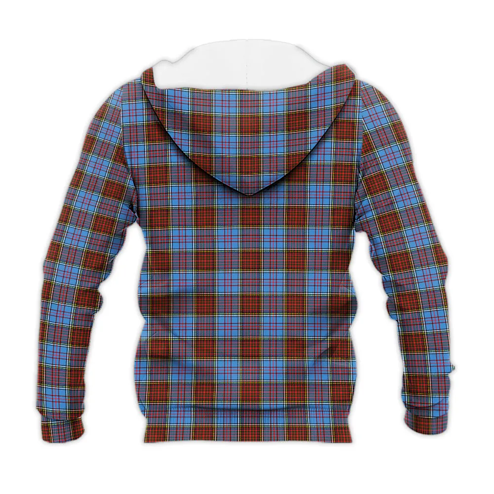 Anderson Modern Tartan Knitted Hoodie with Family Crest