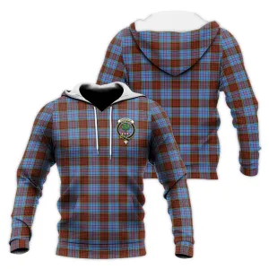 Anderson Modern Tartan Knitted Hoodie with Family Crest