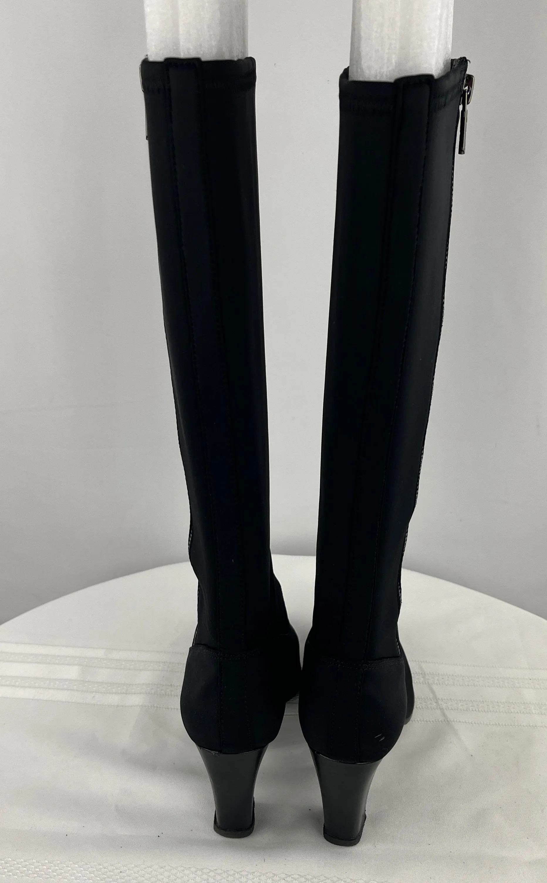 Anne Klein Sport Women's Black Akelek Thigh High Zip Up Boots Size 7 NIB