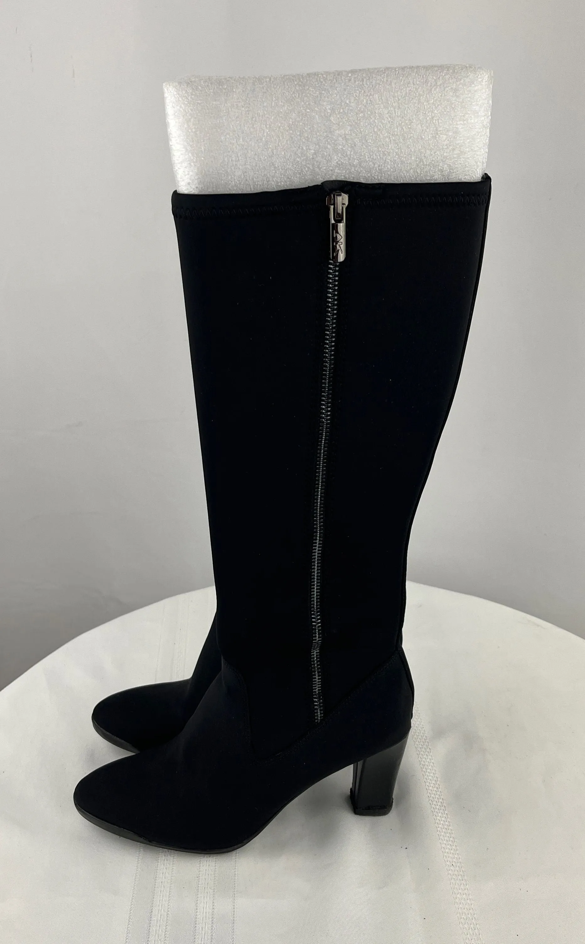 Anne Klein Sport Women's Black Akelek Thigh High Zip Up Boots Size 7 NIB