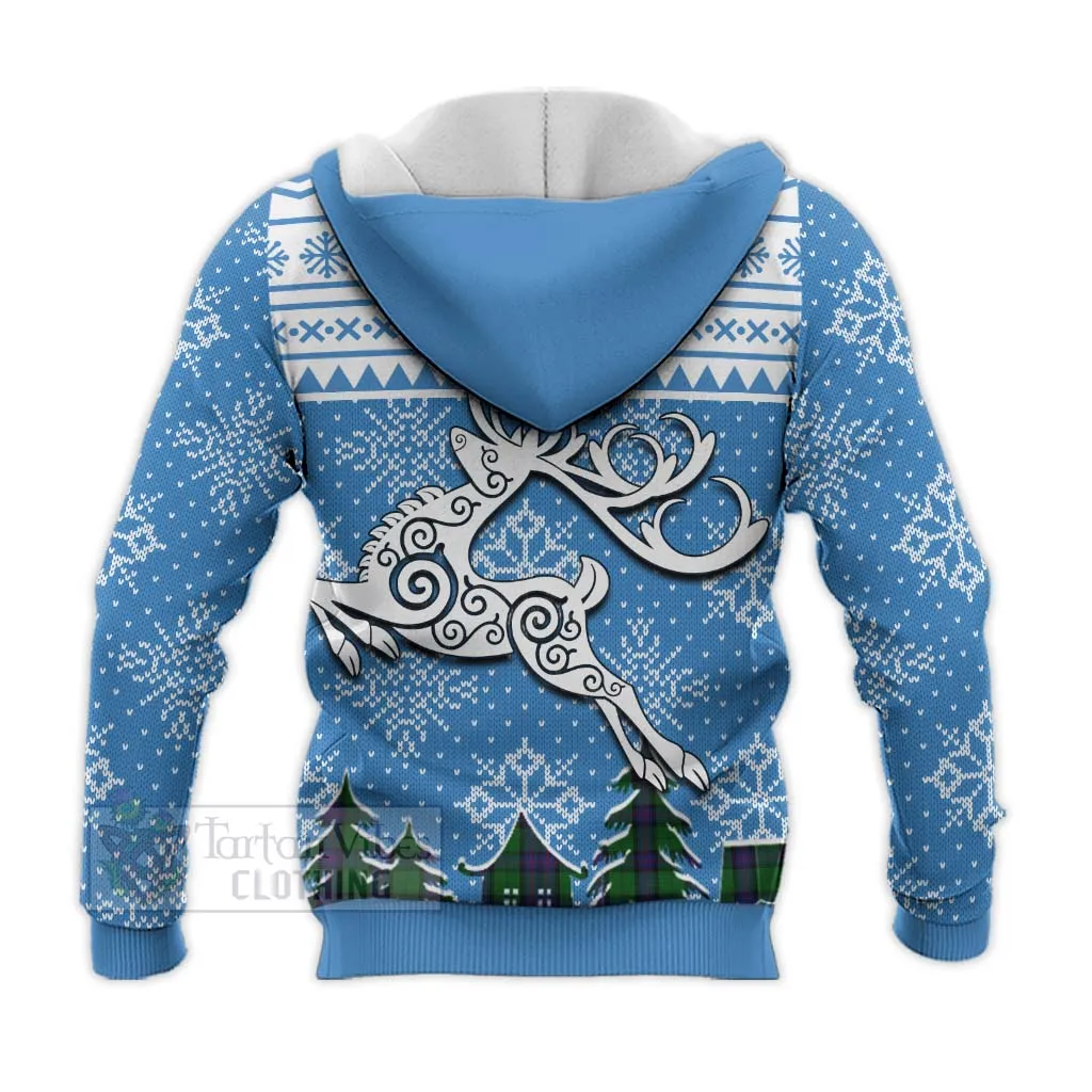 Armstrong Clan Christmas Knitted Hoodie Celtic Reindeer Style