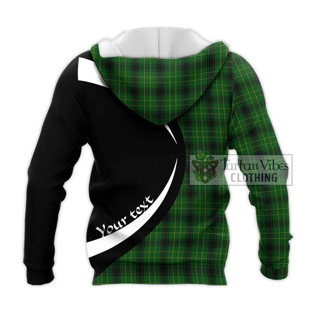 Arthur Highland Tartan Knitted Hoodie with Family Crest Circle Style