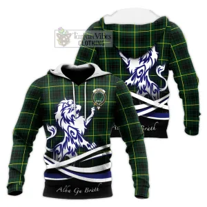 Arthur Modern Tartan Knitted Hoodie with Alba Gu Brath Regal Lion Emblem