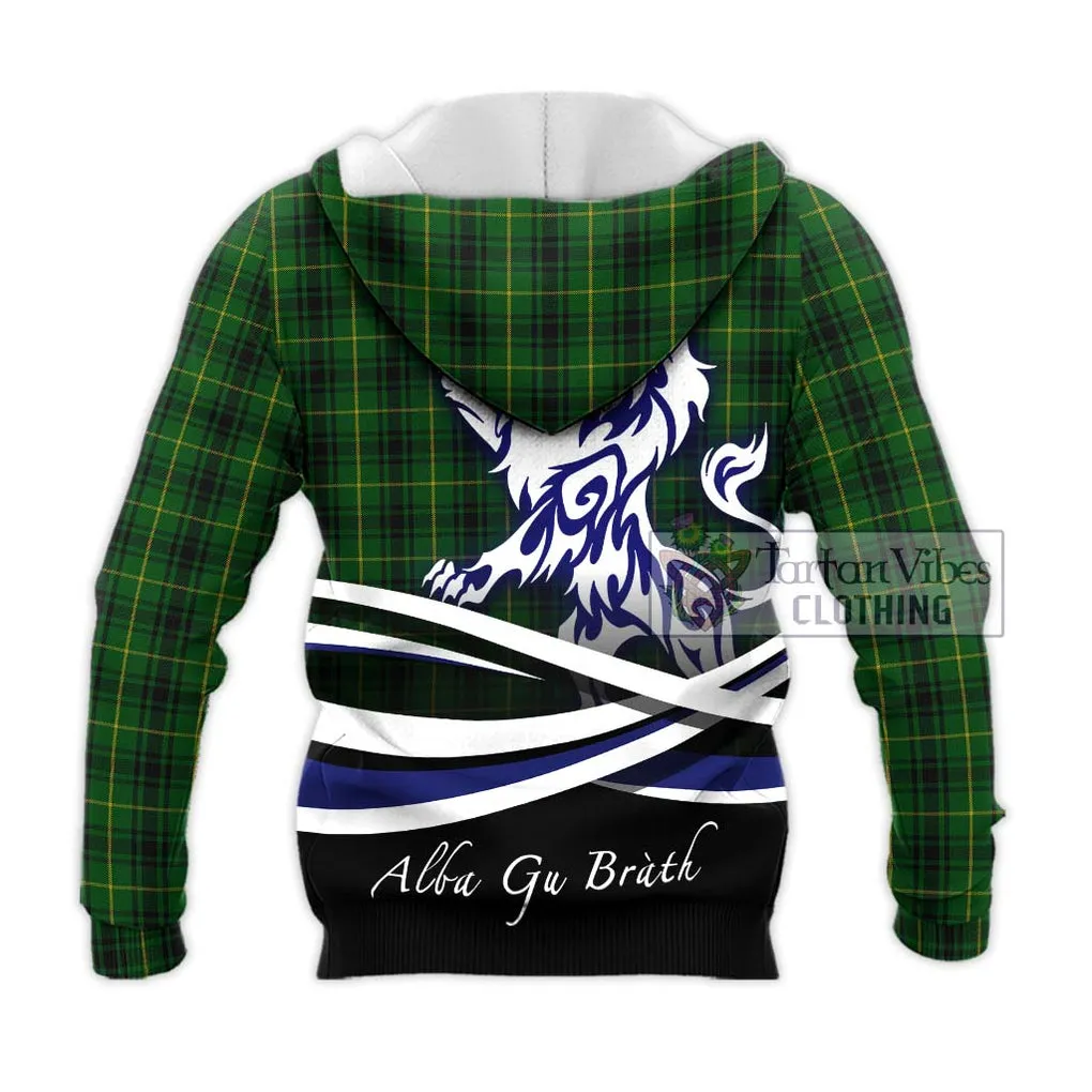 Arthur Tartan Knitted Hoodie with Alba Gu Brath Regal Lion Emblem