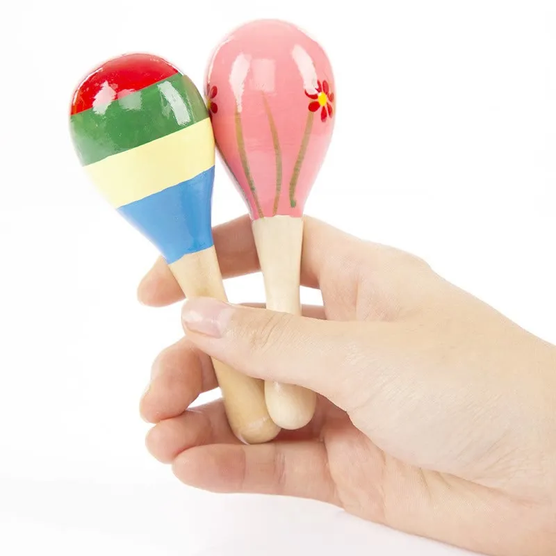 Baby Wooden Ball Toy Sand Hammer Rattle