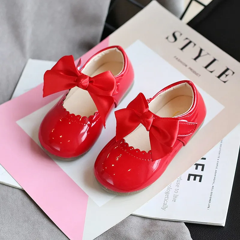 Baby/Kids Girls Bow Patent Leather Princess Shoes