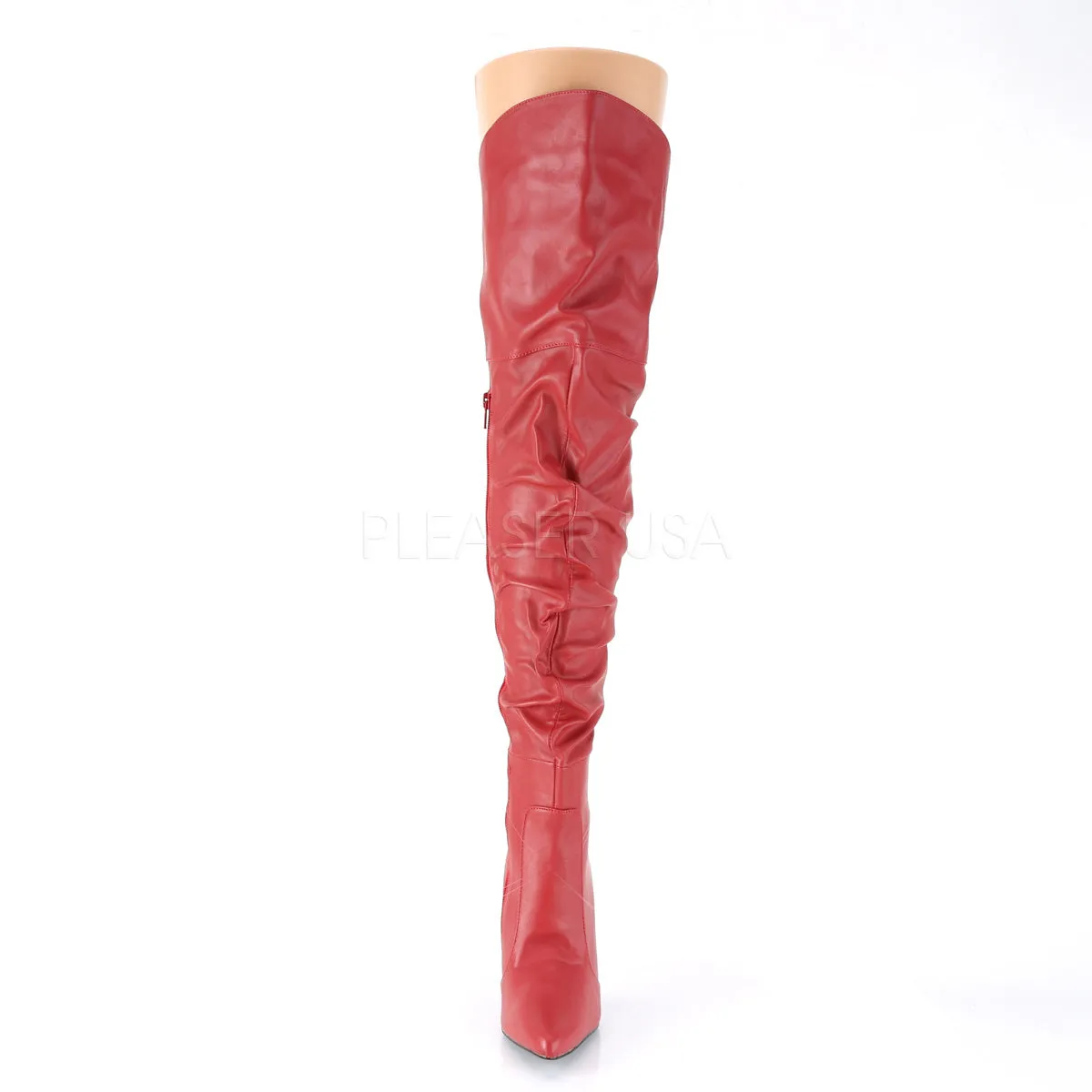 Bad Girls Thigh High Scrunch Boots Red