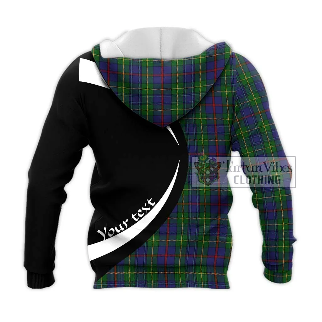 Bailey Tartan Knitted Hoodie with Family Crest Circle Style