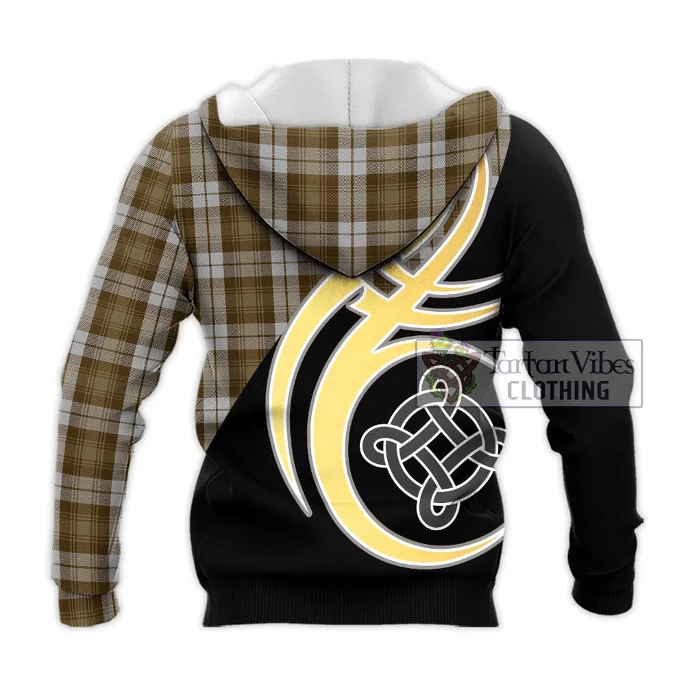 Baillie Dress Tartan Knitted Hoodie with Family Crest and Celtic Symbol Style