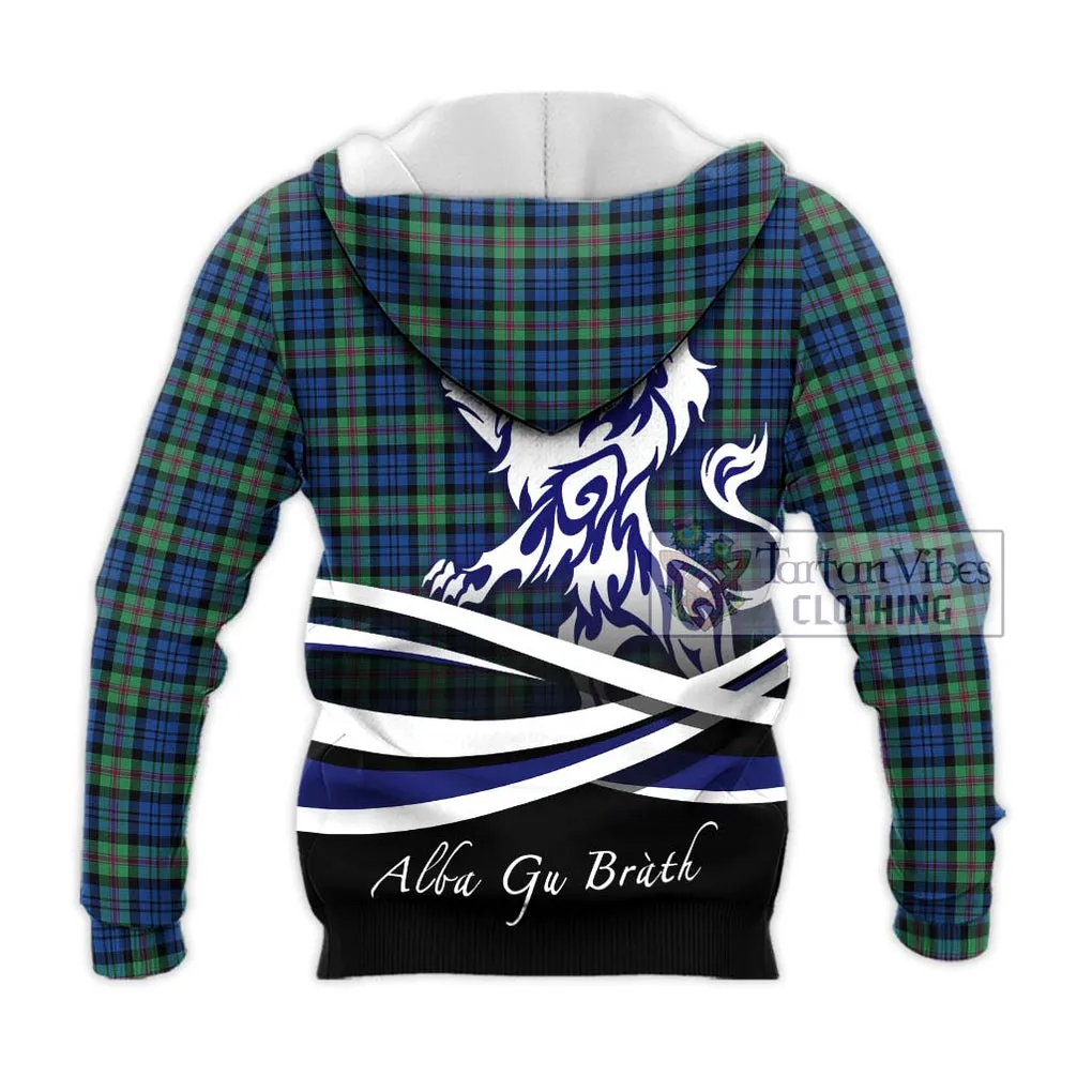 Baird Ancient Tartan Knitted Hoodie with Alba Gu Brath Regal Lion Emblem