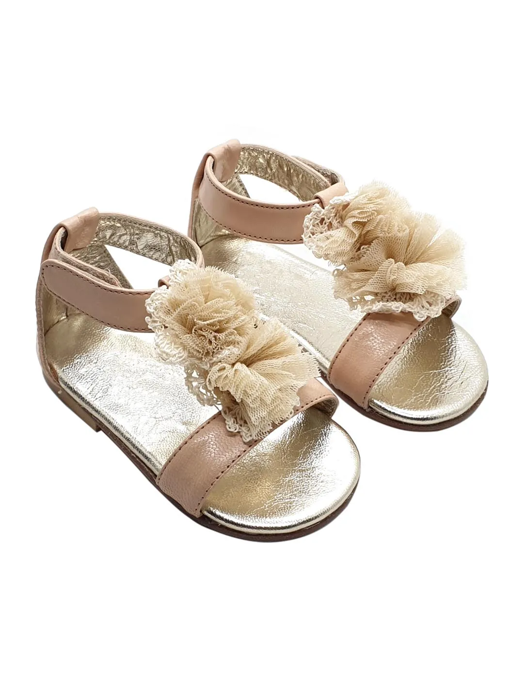 Baptismal Baby sandal for girl-MARYLIN Nude