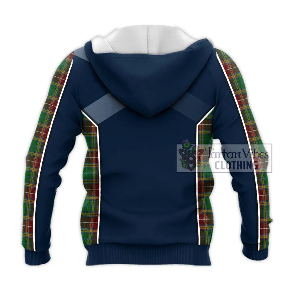 Baxter Tartan Knitted Hoodie with Family Crest and Lion Rampant Vibes Sport Style