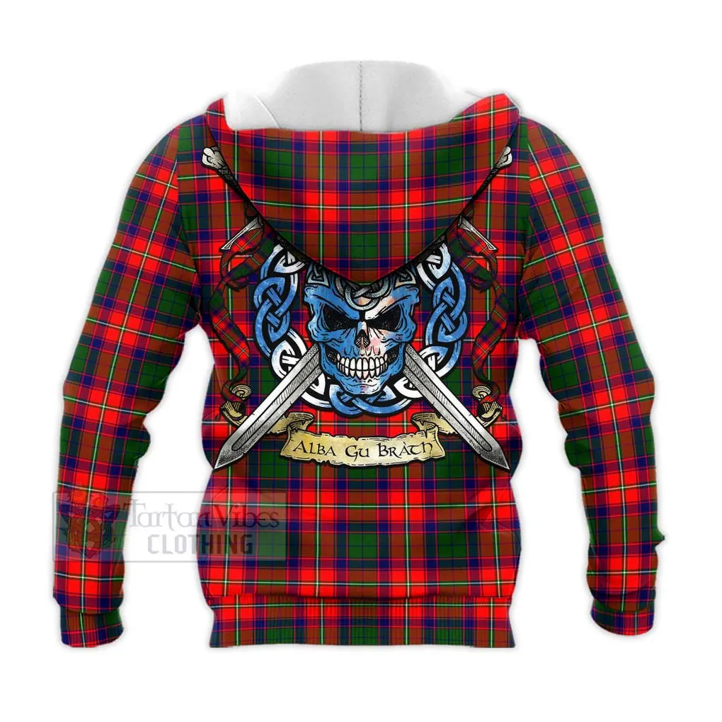 Belshes (Belsches) Tartan Knitted Hoodie with Family Crest Celtic Skull Style