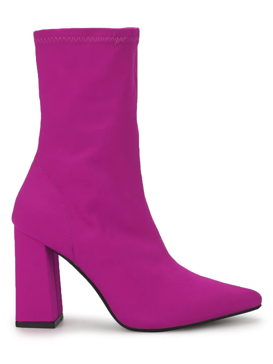 Bernie Fuschia Lycra Ankle Boots