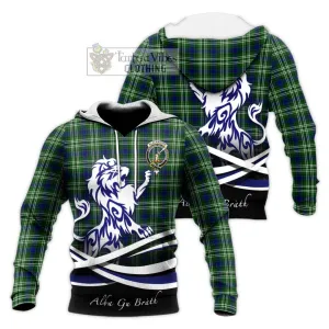 Blackadder Tartan Knitted Hoodie with Alba Gu Brath Regal Lion Emblem