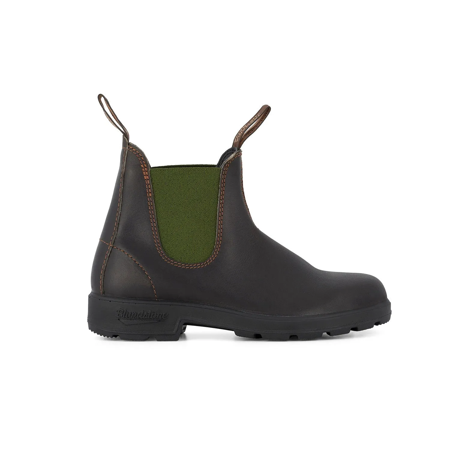 Blundstone #519 Originals Unisex Brown & Olive Leather Water Resistant Pull On Ankle Boots