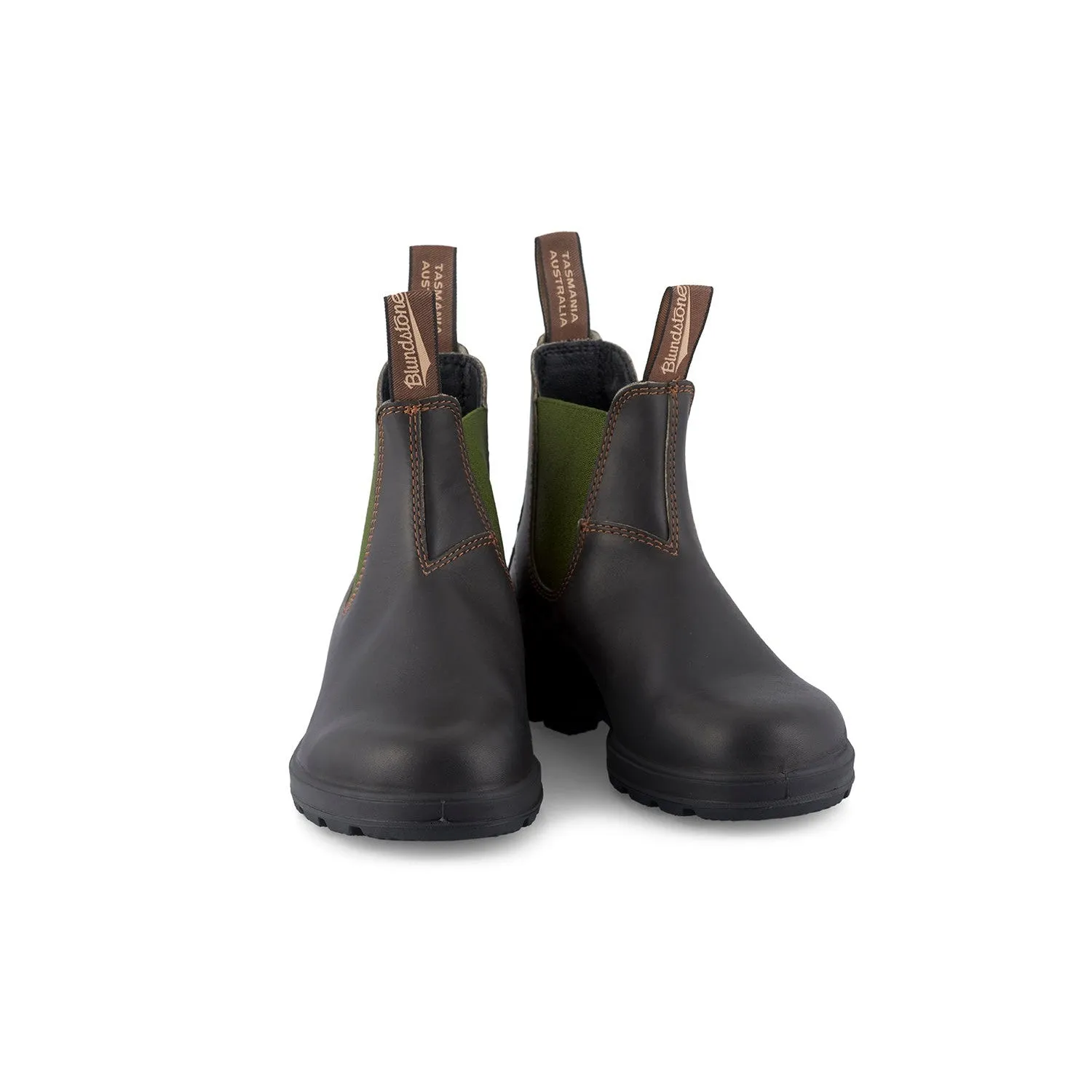 Blundstone #519 Originals Unisex Brown & Olive Leather Water Resistant Pull On Ankle Boots