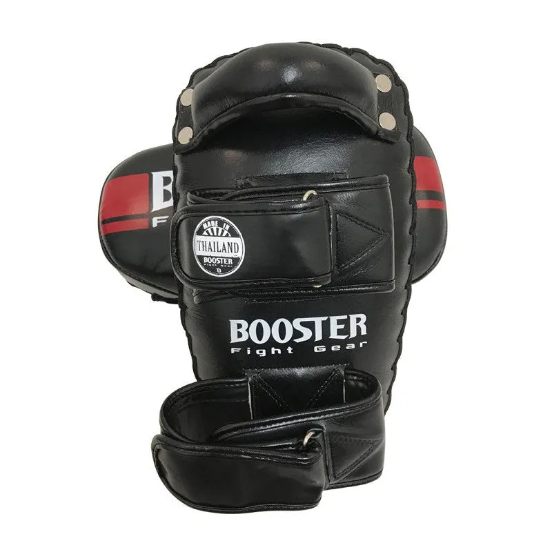 BOOSTER BKPL V3 MUAY THAI BOXING MMA KICK PADS Leather Black Red