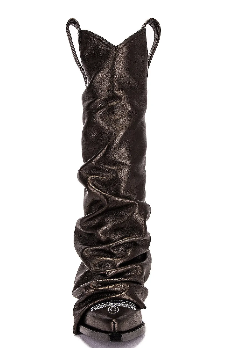 Boots R13 Mid Cowboy With Sleeve, Black Leather