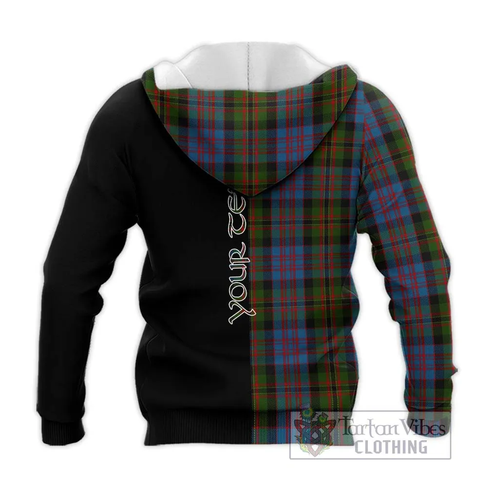 Bowie Tartan Knitted Hoodie with Family Crest and Half Of Me Style