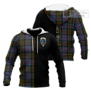 Bowie Tartan Knitted Hoodie with Family Crest and Half Of Me Style