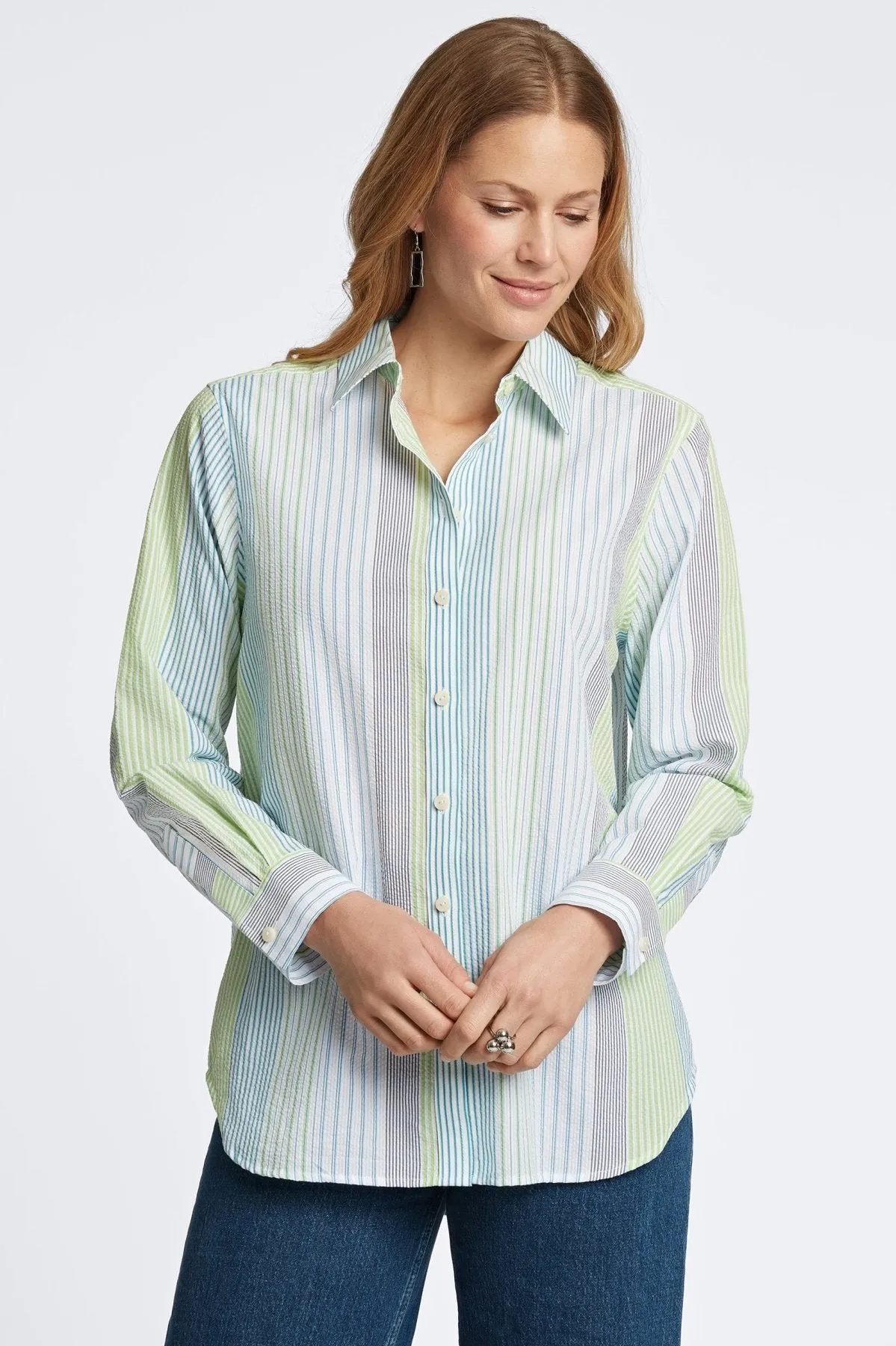 Boyfriend Seersucker Stripe Tunic