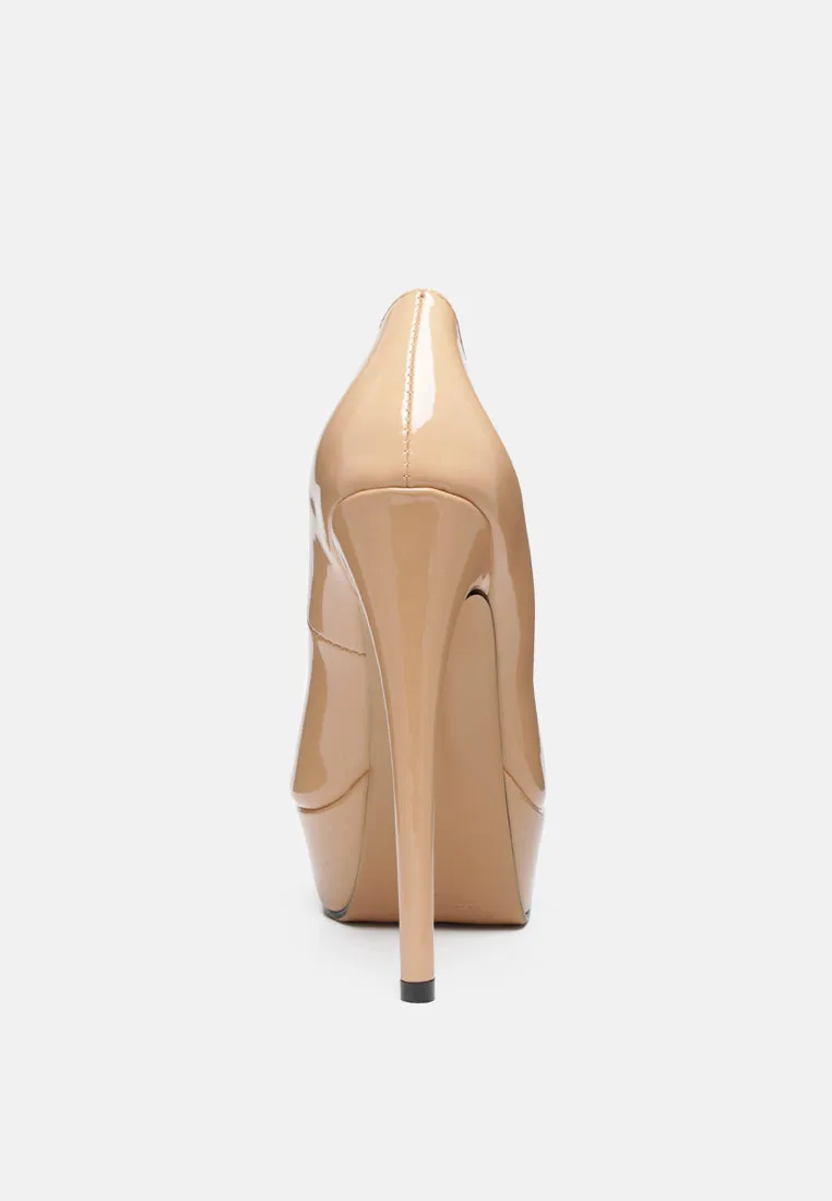 BRIELLE Peep Toe Stiletto Sandals In Latte