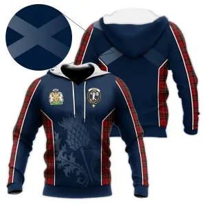 Brodie Tartan Knitted Hoodie with Family Crest and Scottish Thistle Vibes Sport Style