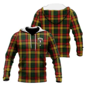 Buchanan Tartan Knitted Hoodie with Family Crest