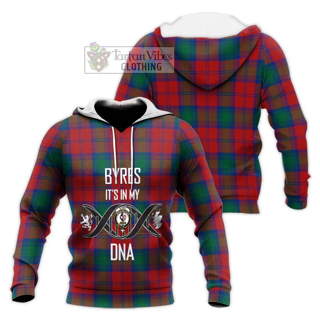 Byres (Byses) Tartan Knitted Hoodie with Family Crest DNA In Me Style