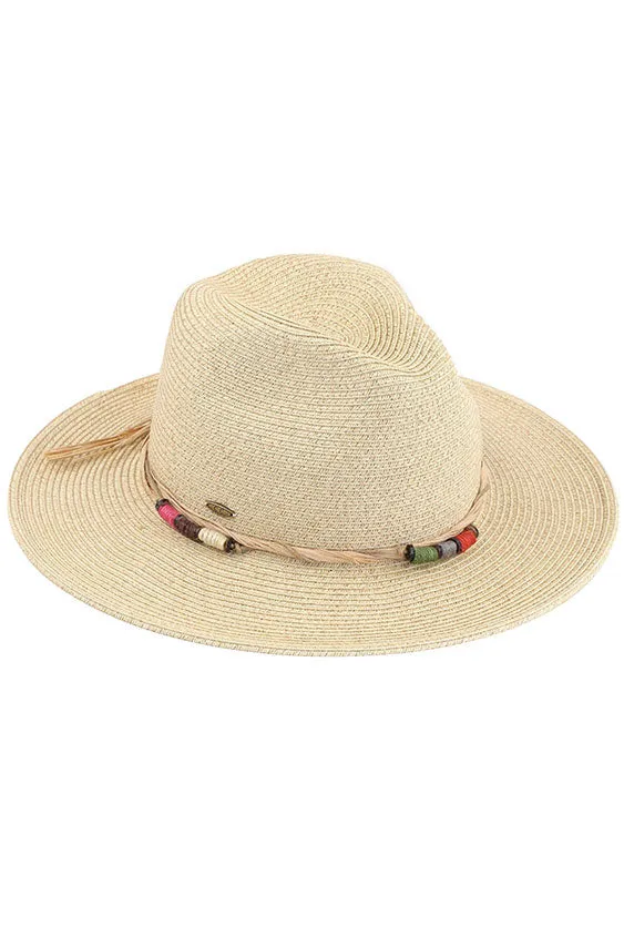 C.C Multi Threaded Toggles Trim Panama Hat