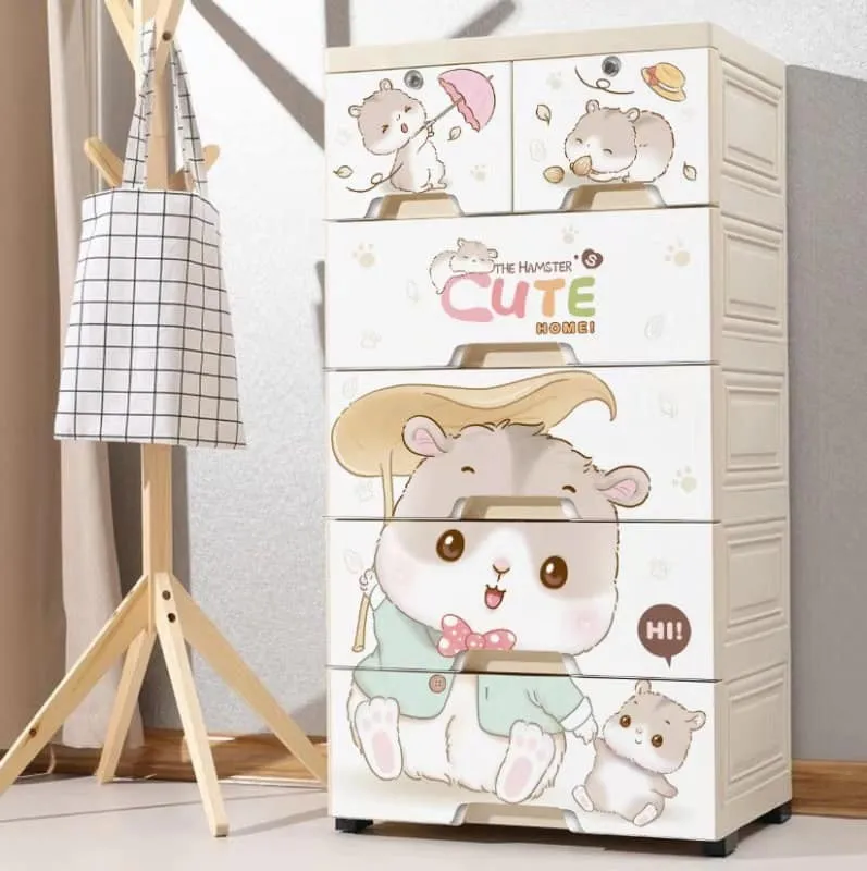 Collapsible Kids Clothing Wardrobe |Owl Print |Portable Waterproof Multipurpose Storage /Adjustable Almirah for Babies