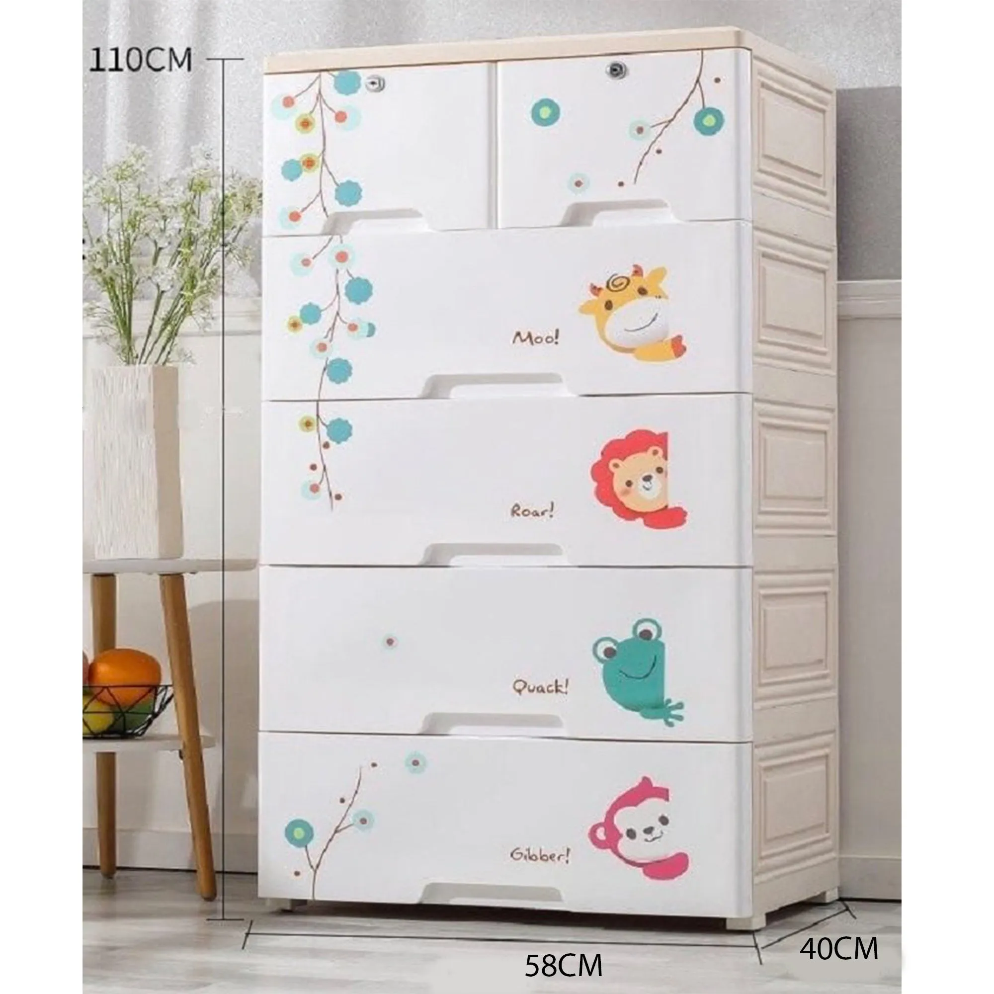 Collapsible Kids Clothing Wardrobe |Owl Print |Portable Waterproof Multipurpose Storage /Adjustable Almirah for Babies