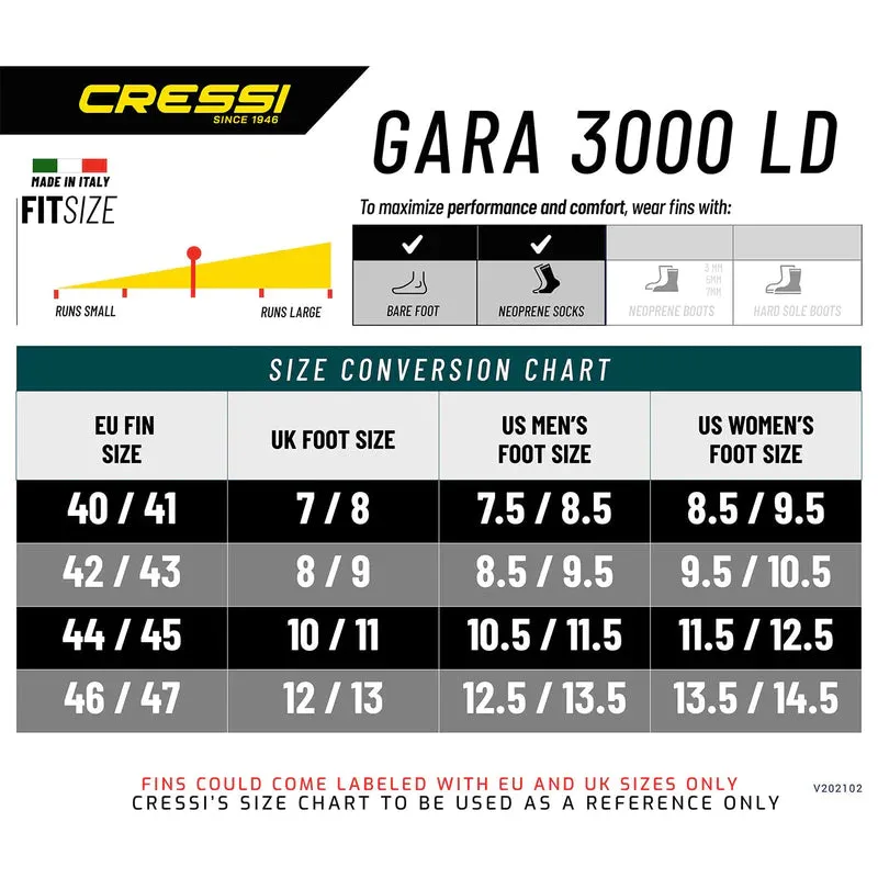 Cressi Gara 3000 LD Full Foot Fins