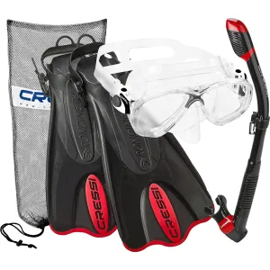 Cressi Marea Mask - Supernova Dry Snorkel - Palau SAF Fins Snorkel Set