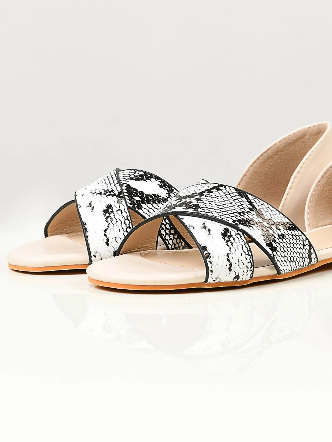 Crisscross Sandals - Beige