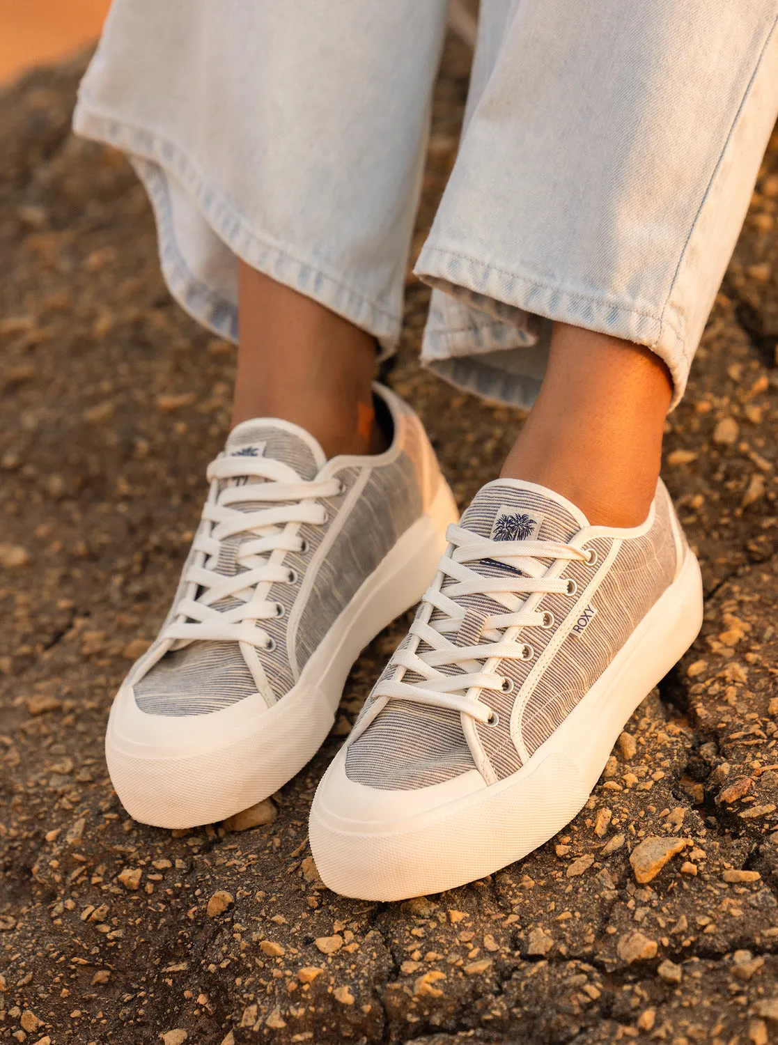 Cruizer Platform Shoes - Navy White