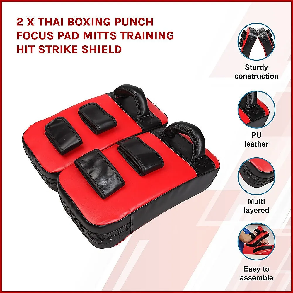 Curved Thai Boxing Punch Focus Pad Mitts - 2X, Dense Padding