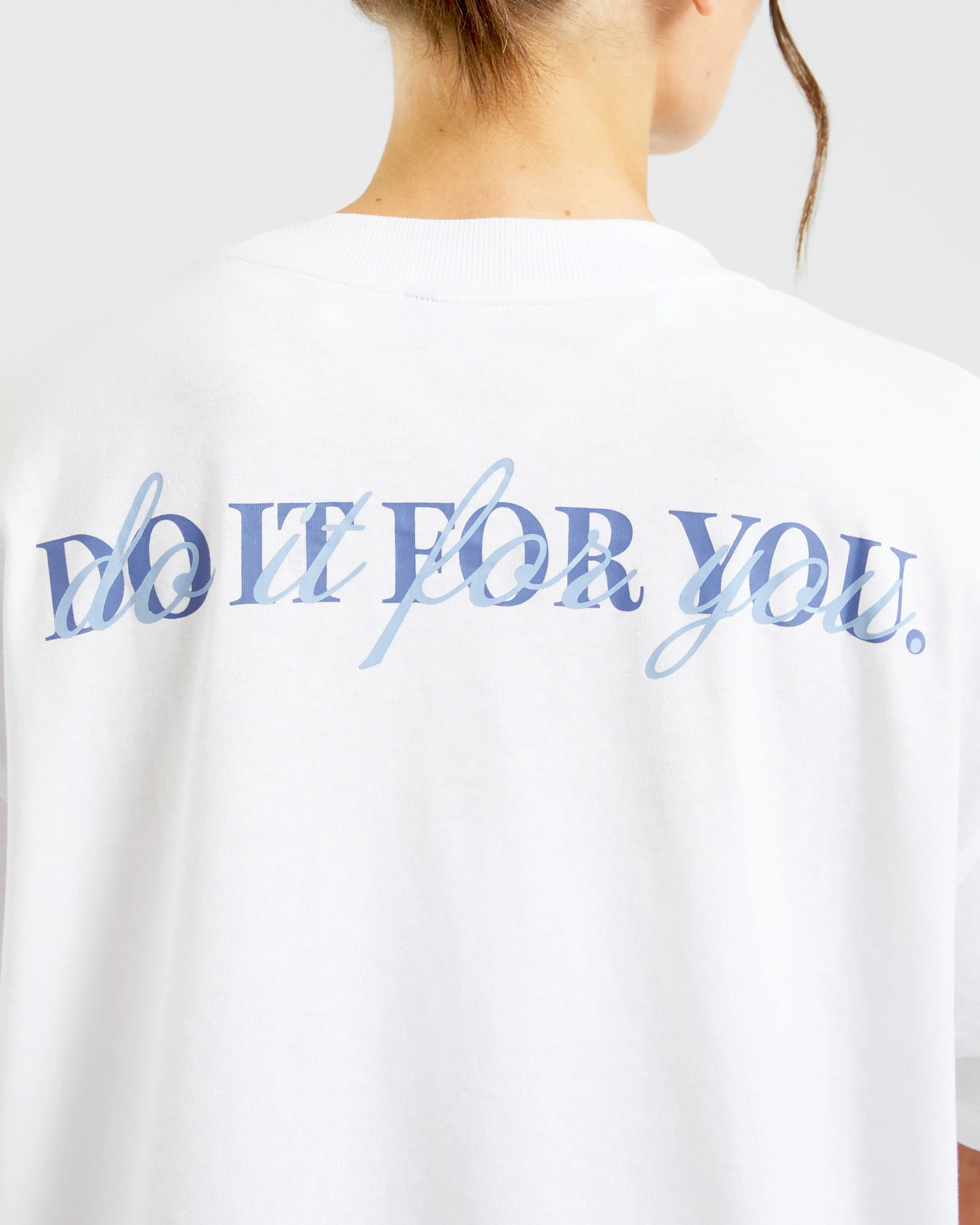 Do It For You Oversized T Shirt - White/Blue