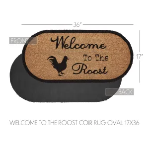 Down Home Welcome to the Roost Coir Rug Oval 17x36