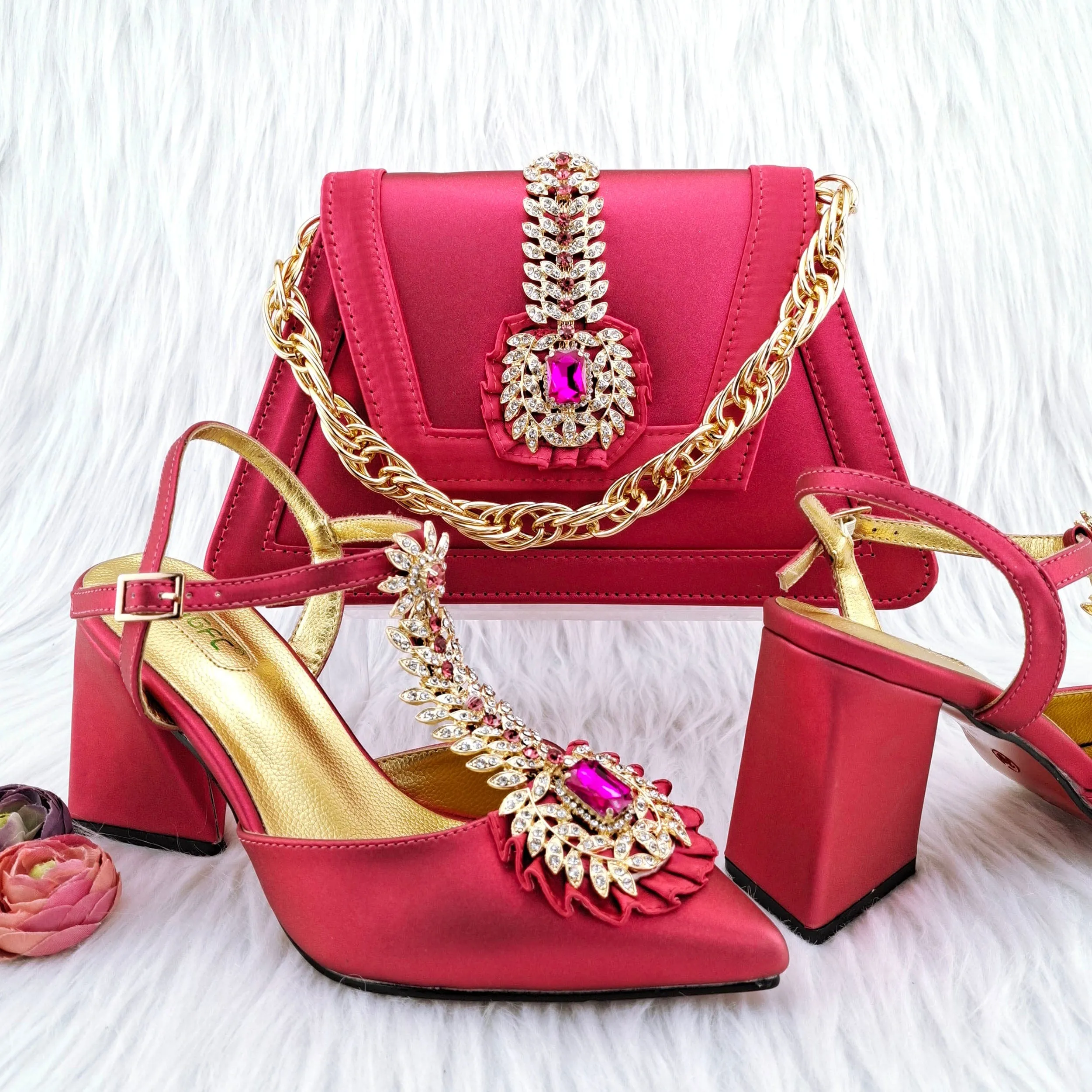 Elegant ltalian High Heels And Bag Set