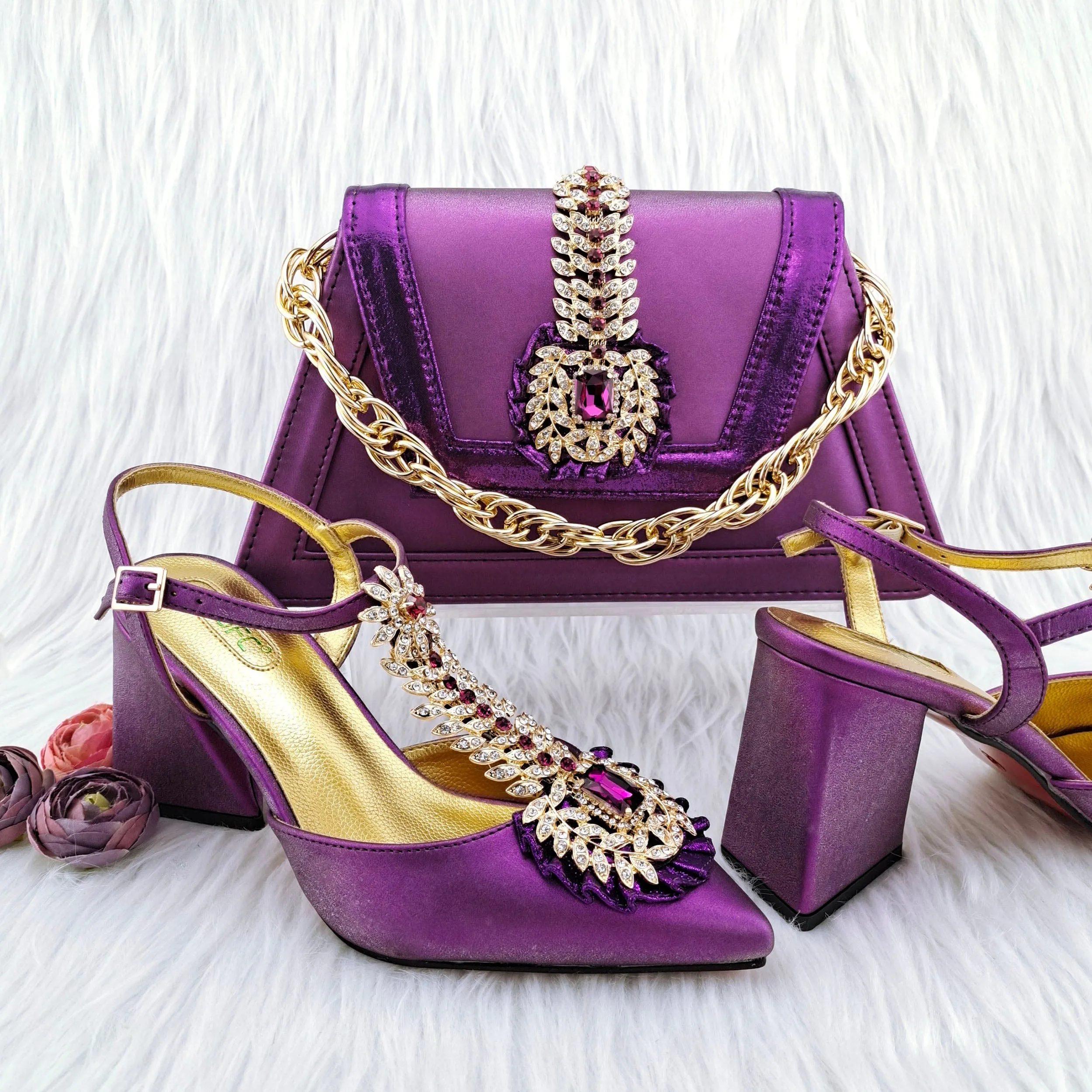 Elegant ltalian High Heels And Bag Set