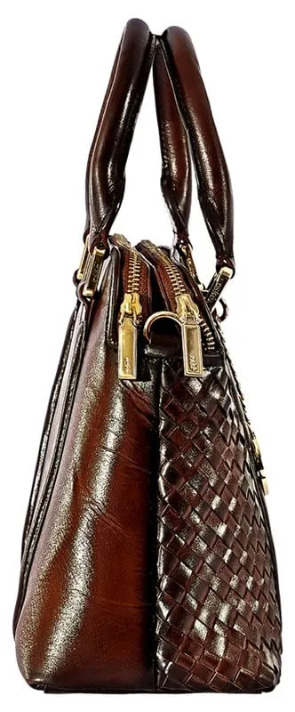 eske Fritzi - Genuine Leather Satchel handbag - Spacious Compartment - Casual & Travel Bag - Durable & Water Resistant - Adjustable Strap - For Women…